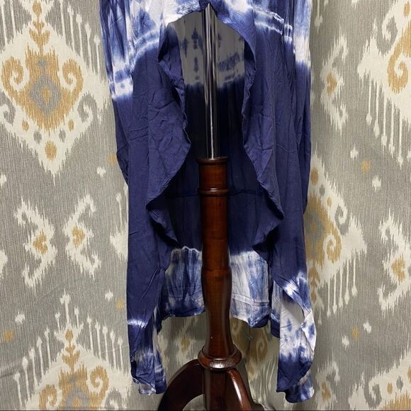 RAVIYA Navy Tie-Dye Hi-lo Cover-up Maxi Dress - LG - Picture 12 of 16